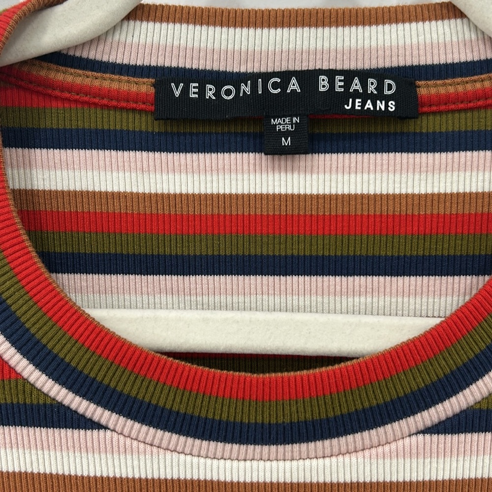 Veronica Beard Striped Puff Shoulder Top - Medium - Picture 4 of 8